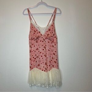 Gulhatun Aydin Anthropologie pink sweetheart mini dress L